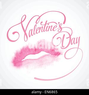 Lips painted in watercolor. Vector illustration Stock Vector