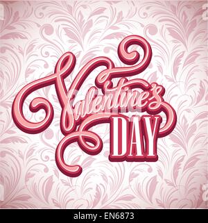 The inscription on Valentine's Day seamless pattern background. Vector illustration Stock Vector