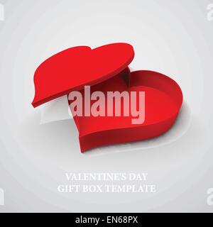 Valentine's Day heart shape box. Vector illustration Stock Vector