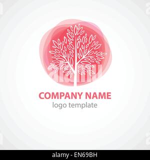 Logo Vector Template with tree. EPS 10 Stock Vector
