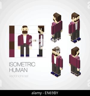 Vector isometric human set. Vector illustration EPS 10 Stock Vector