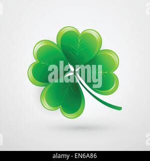 Isolated Clover leaf. Saint Patricks Day. Vector illustration Stock Vector