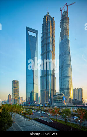 Currently the three tallest buildings in Shanghai Stock Photo - Alamy