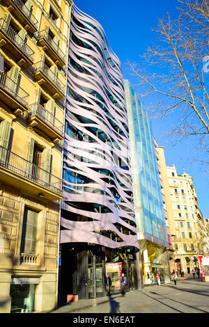 Building by architect Toyo Ito architect.  Passeig de Gracia, Barcelona, Catalonia, Spain. Stock Photo