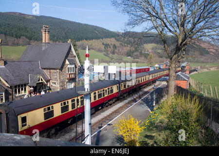 Carrog Station Llangollen Steam Railway train Denbighshire North East Wales UK Stock Photo