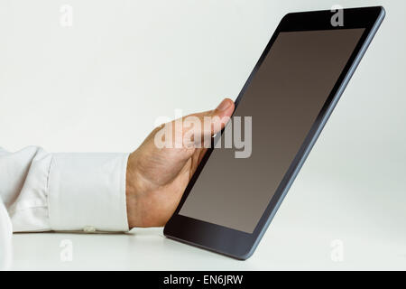 Man using a tablet pc Stock Photo
