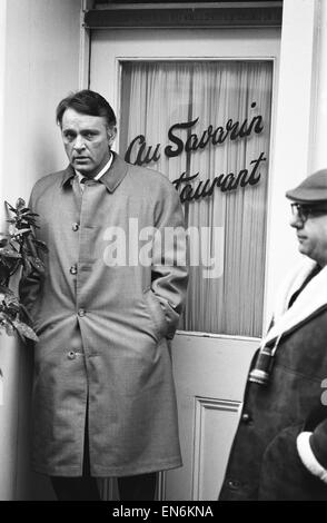 Richard Burton filming 'The Spy who came in from the cold' 13th January 1965. Stock Photo