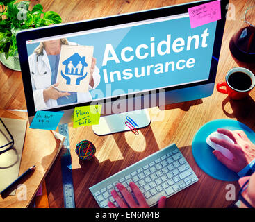 Accident Insurance Safety Healthcare Office Working Concept Stock Photo