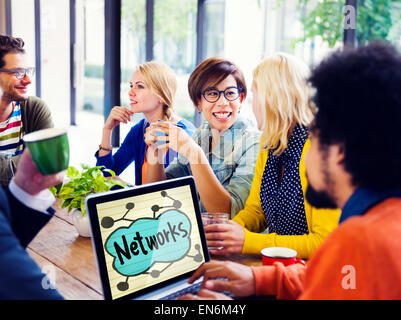 Networks Friendship Meeting Brainstorming Business Team Concept Stock Photo
