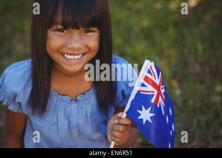 Cute little girl with australian flag Stock Photo