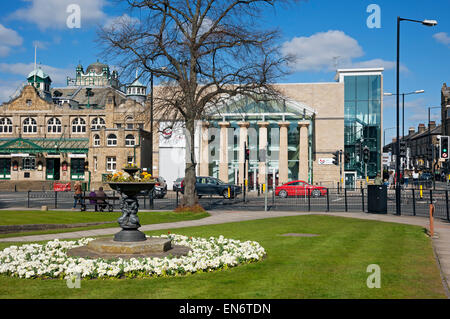 Looking towards the Harrogate International Centre HIC and Royal Hall in spring Harrogate town centre North Yorkshire England UK United Kingdom GB Stock Photo