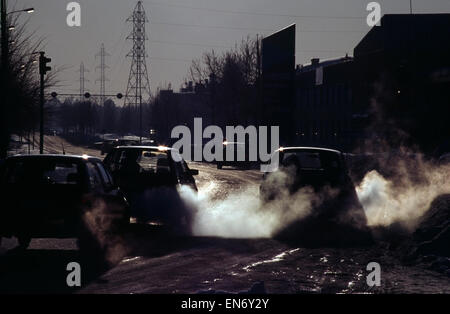 traffic scene in winter, Finland Stock Photo