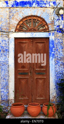 Picturesque door-Kastellorizo-Greece Stock Photo