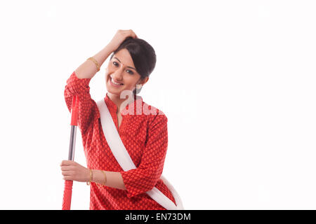 Portrait of a housewife Stock Photo