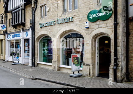 The exterior of Specsavers Opticians in Cirencester UK. Specsavers are a franchised chain of optometrists & dispensing opticians Stock Photo