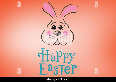 Composite image of easter bunny with greeting Stock Photo