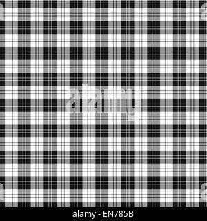 A seamless patterned tile of the clan Erskine Black and White tartan. Stock Photo