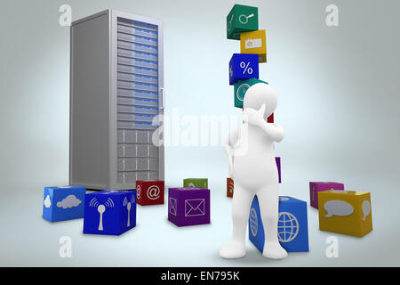 Composite image of white character thinking Stock Photo