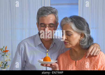 Couple celebrating their wedding anniversary Stock Photo