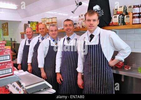 Butchers at Drings Butchers, Royal Hill, Greenwich, London, England, UK Stock Photo