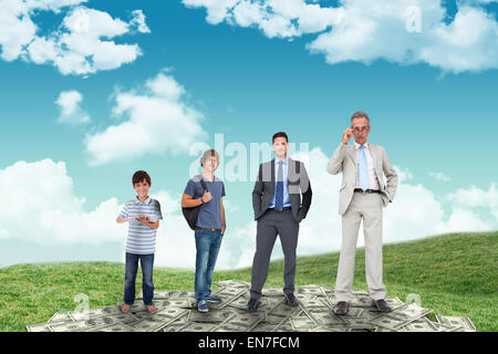 Composite image of life stages of businessman Stock Photo