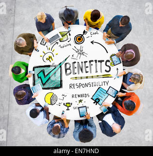 Benefits Gain Profit Earning Income People Technology Concept Stock Photo