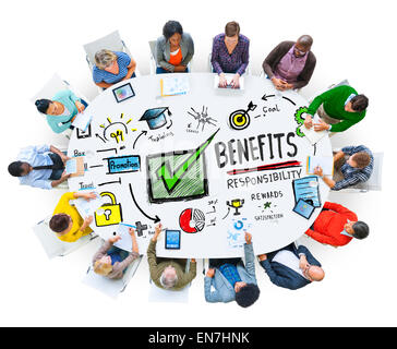 Benefits Gain Profit Earning Income People Meeting Concept Stock Photo