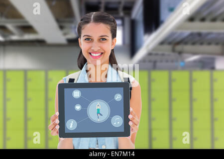 Composite image of student showing tablet pc Stock Photo
