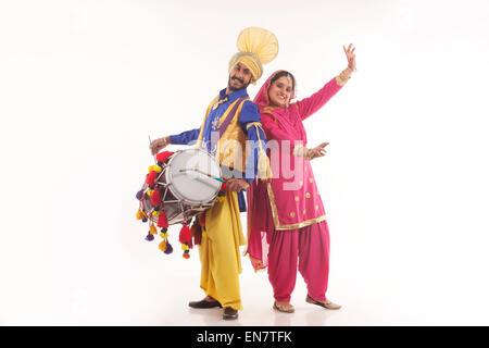 Portrait of bhangra dancers Stock Photo