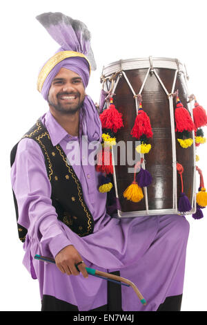 Sikh man with drum Stock Photo