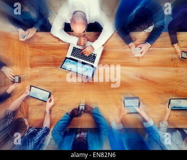 Group of Business People Using Digital Devices Concept Stock Photo