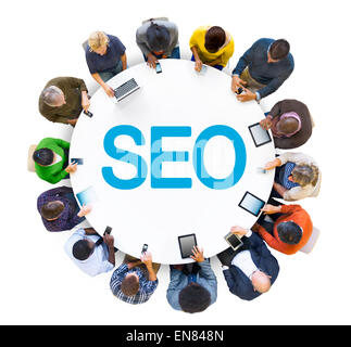 Group of People and SEO Concept Stock Photo