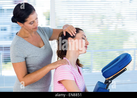 Woman having neck massage Stock Photo