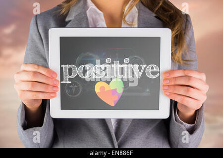 Positive against medical biology interface in black Stock Photo