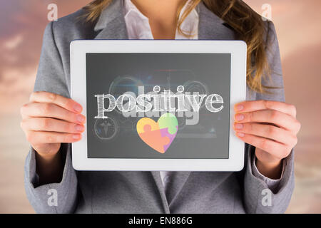 Positive against medical biology interface in black Stock Photo