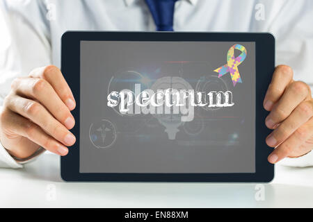 Spectrum against medical biology interface in black Stock Photo