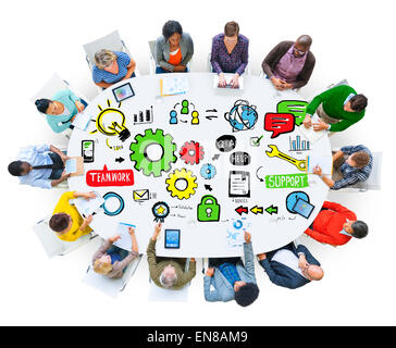 Team Teamwork Support Success Collaboration Cog Unity Concept Stock Photo