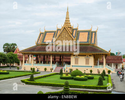 Royal Palace in Phnom Penh, Cambodia, Asia. Banquet Hall. Stock Photo