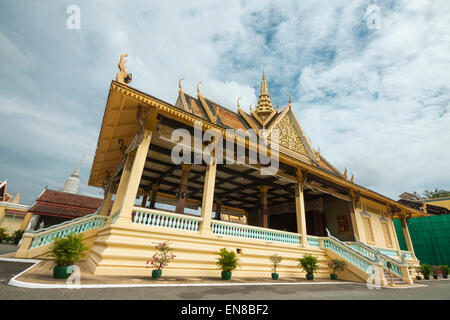 Royal Palace in Phnom Penh, Cambodia, Asia. Banquet Hall. Stock Photo