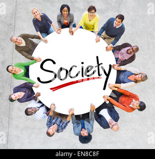 Group Of People Holding The Word Society Stock Photo - Alamy