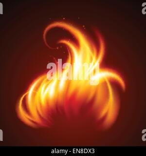 Fire realistic background. Vector illustration EPS 10 Stock Vector