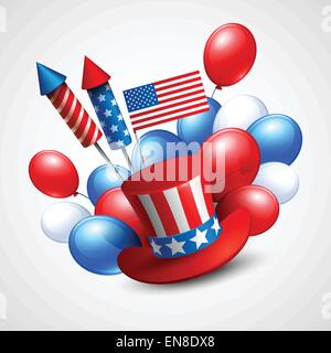 Independence Day holiday symbols. Vector illustration EPS 10 Stock Vector