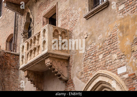 Juliet's balcony, Verona, UNESCO World Heritage Site, Veneto, Italy Stock Photo