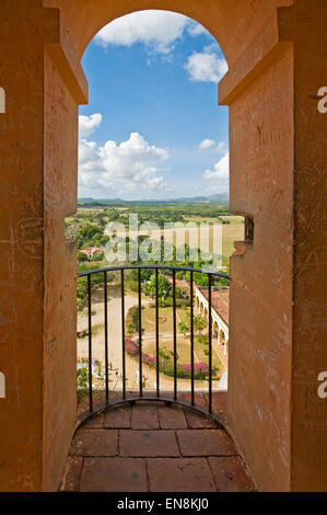Vertical view of the landscape at Valle de los Ingenios. Stock Photo