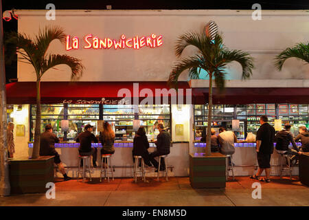 La Sandwicherie, a popular South Beach eatery, Miami Beach, Florida, USA Stock Photo