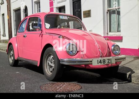 old beetle car parked on a traditional irish street sligo republic of ireland Stock Photo