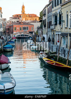 Visitors & locals enjoy Venice, Italy, the City of Canals Stock Photo