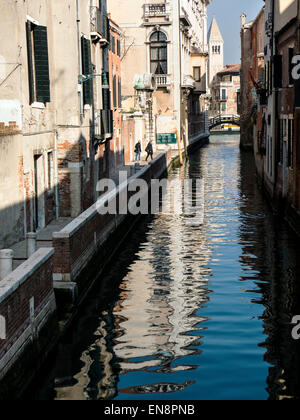 Visitors & locals enjoy Venice, Italy, the City of Canals Stock Photo