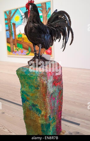 Rooster sculpture at The New Whitney Museum, New York City,  situated between the High Line and the Hudson River in Manhattan’s Stock Photo