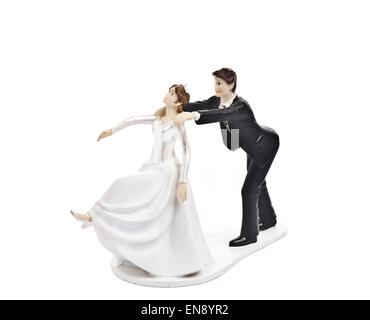 Couple wedding cake topper isolated Stock Photo